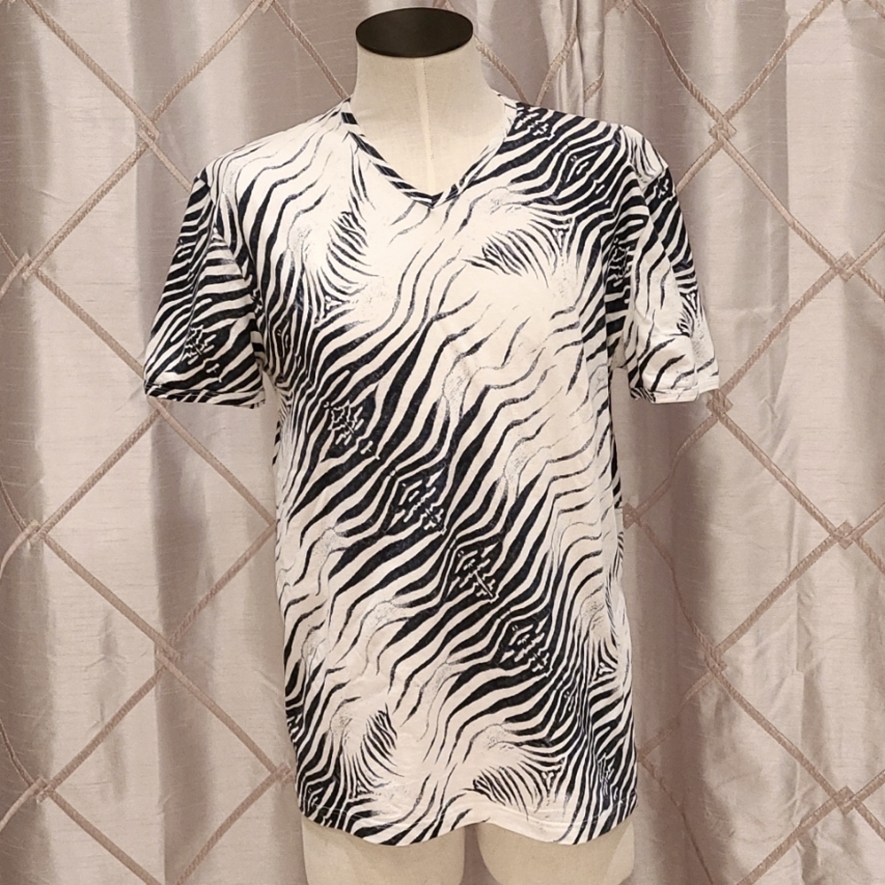 Robert Cavalli black and white men's t-shirt size 54 made in Italy